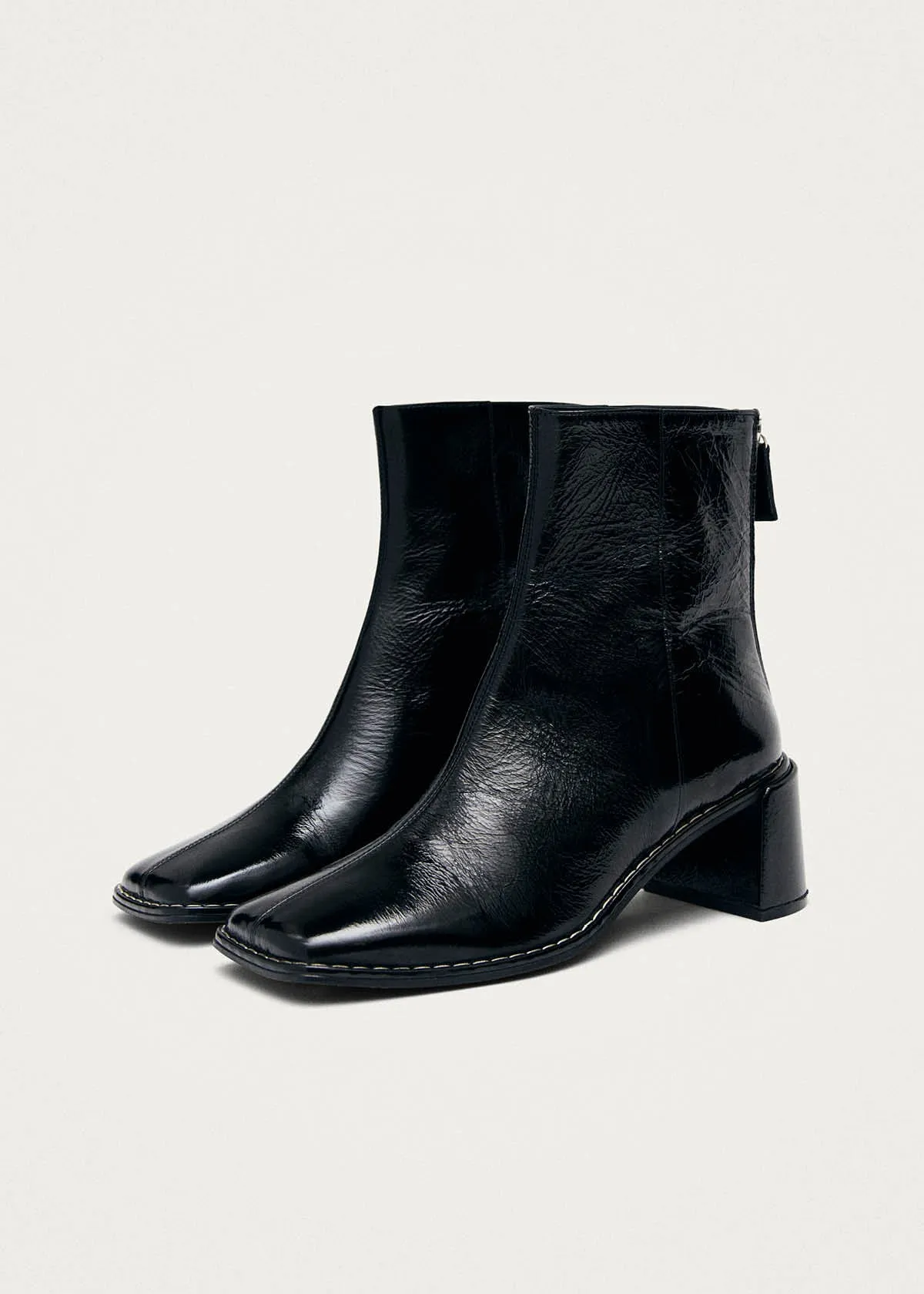 Luc Patent Black Leather Ankle Boots sold by Alohas product image thumbnail 4
