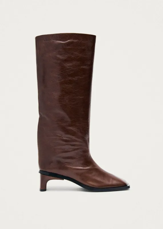 Elias Rift Dark Chocolate Leather Boots made by Alohas