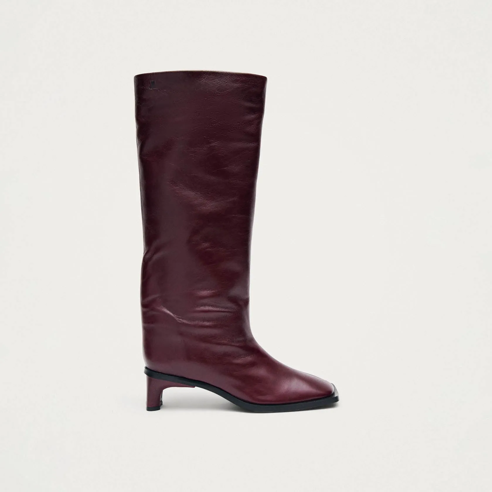 Elias Rift Burgundy Leather Boots sold by Alohas product image thumbnail 3