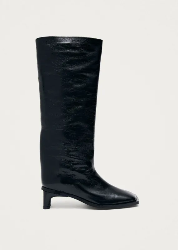 Elias Rift Black Leather Boots made by Alohas