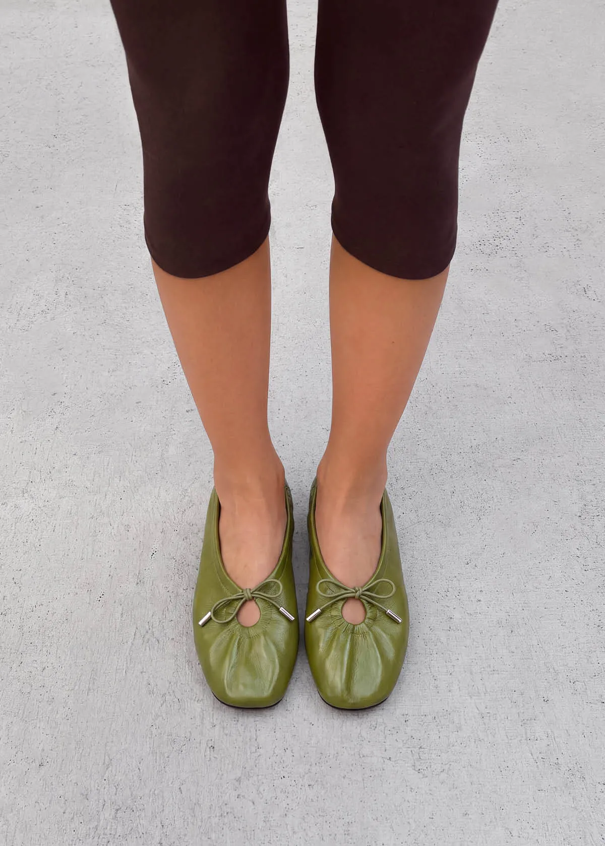 Rosalind Patent Green Leather Ballet Flats sold by Alohas product image thumbnail 2