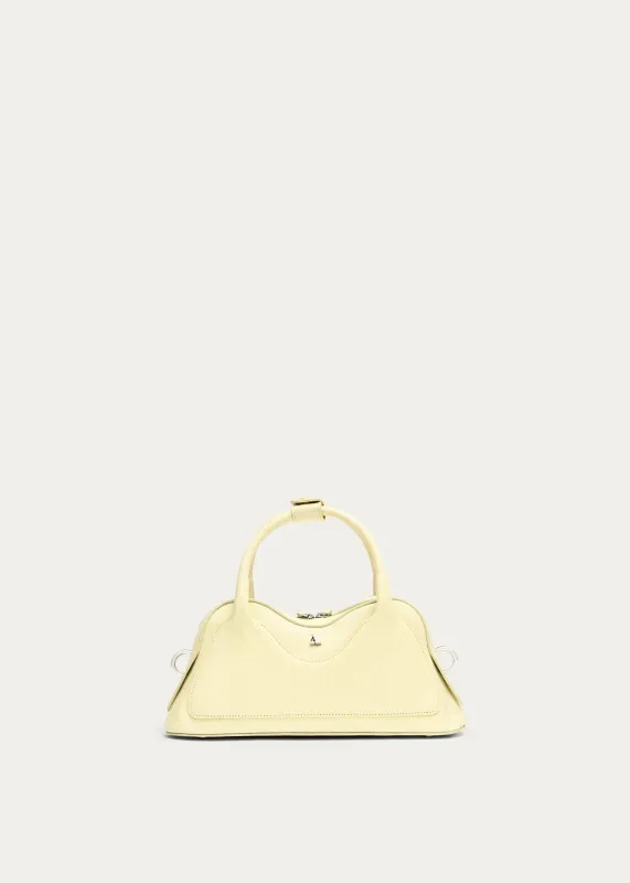 Hilma Mini Patent Pale Yellow Leather Bag made by Alohas