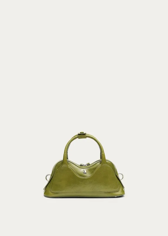 Hilma Mini Patent Green Leather Bag made by Alohas