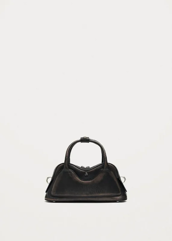 Hilma Mini Vintage Effect Brown Leather Bag made by Alohas
