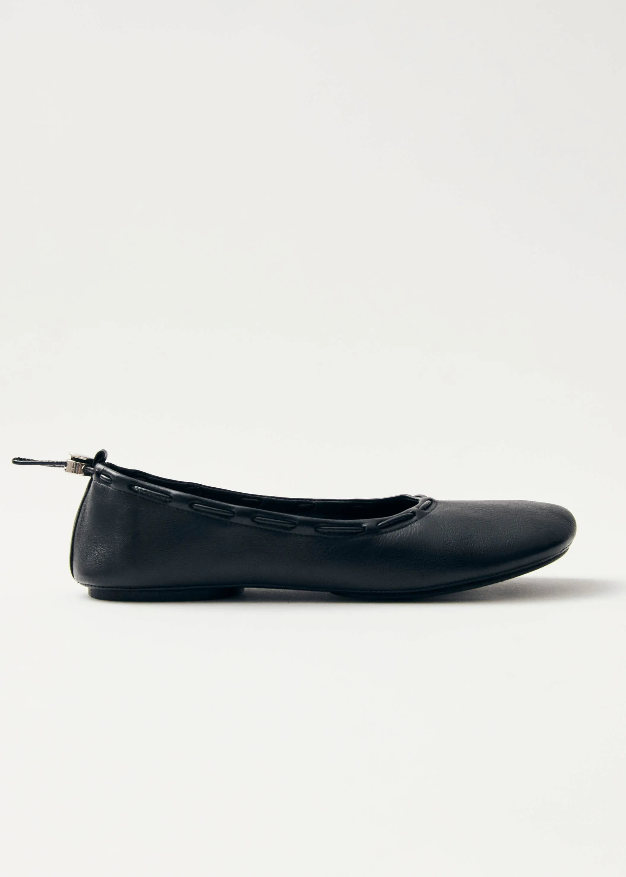 Gill Black Leather Ballet Flats sold by Alohas