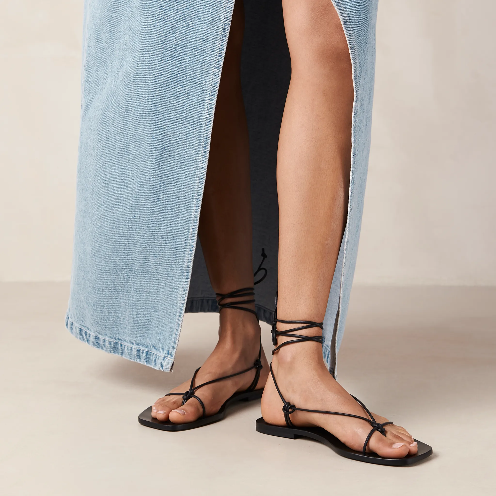 Misty Black Leather Sandals sold by Alohas product image thumbnail 3