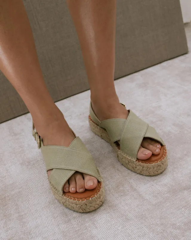 Crossed Khaki Espadrilles sold by Alohas