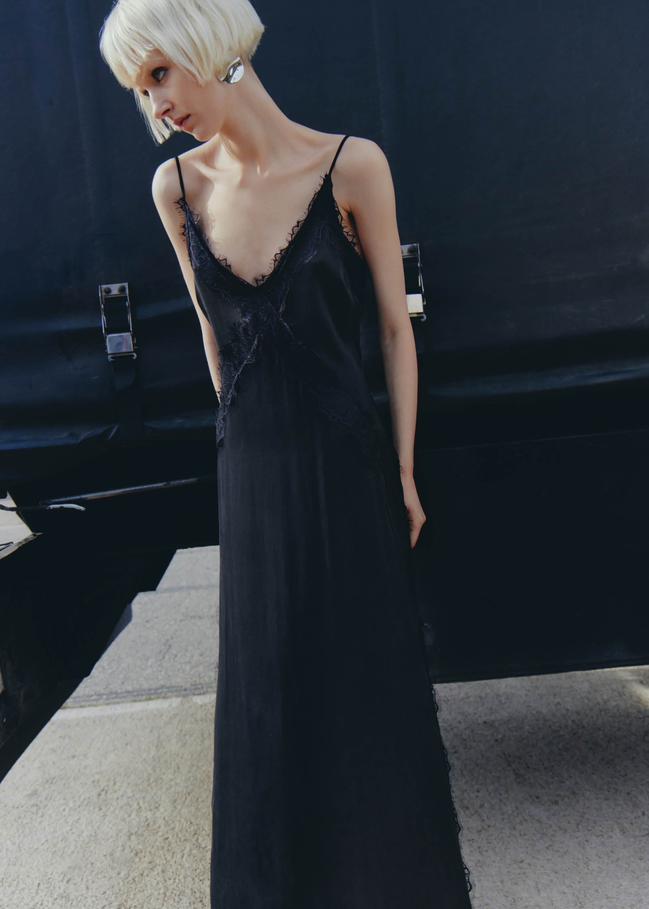 Afternoon Black Midi Dress sold by Alohas