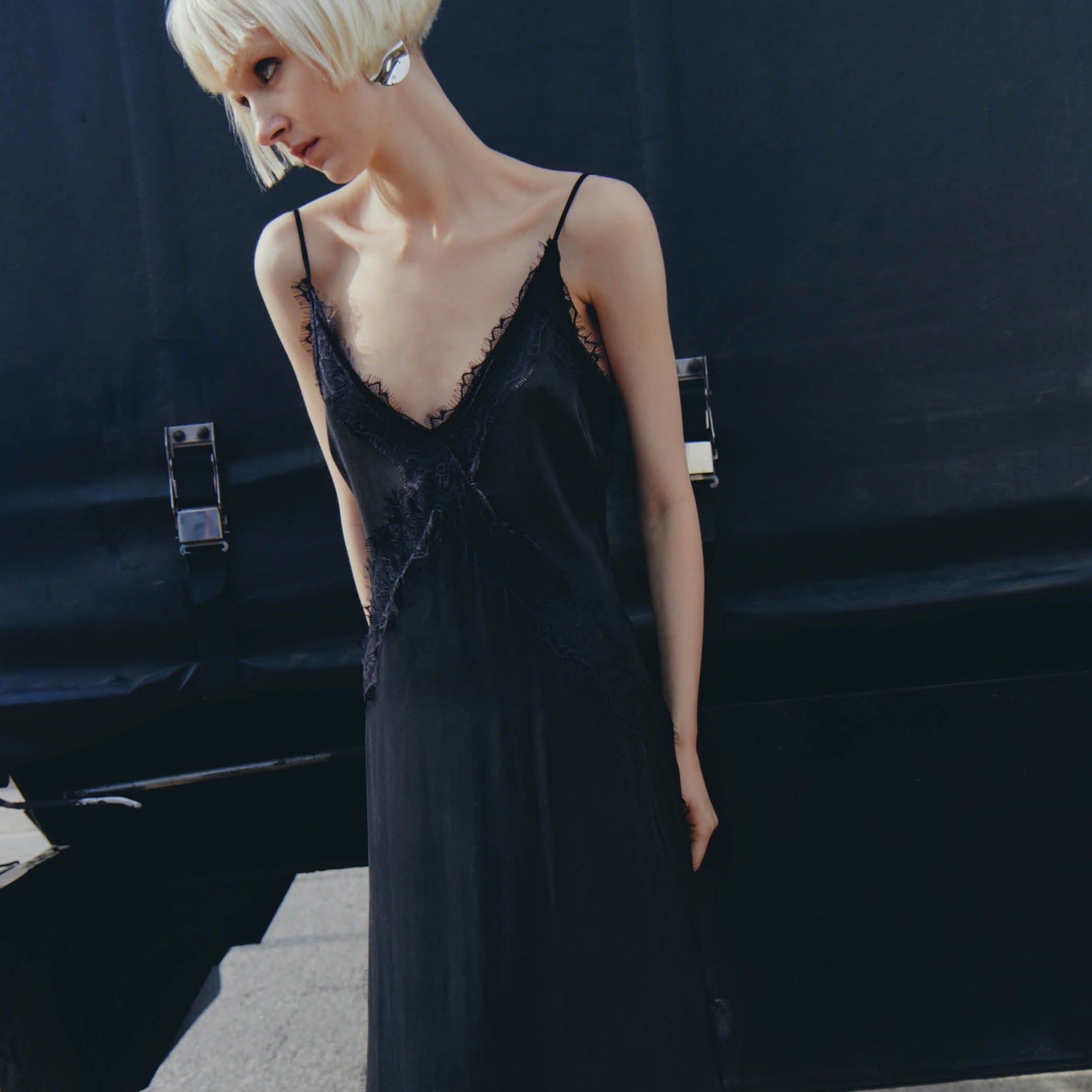 Afternoon Black Midi Dress sold by Alohas product image thumbnail 3