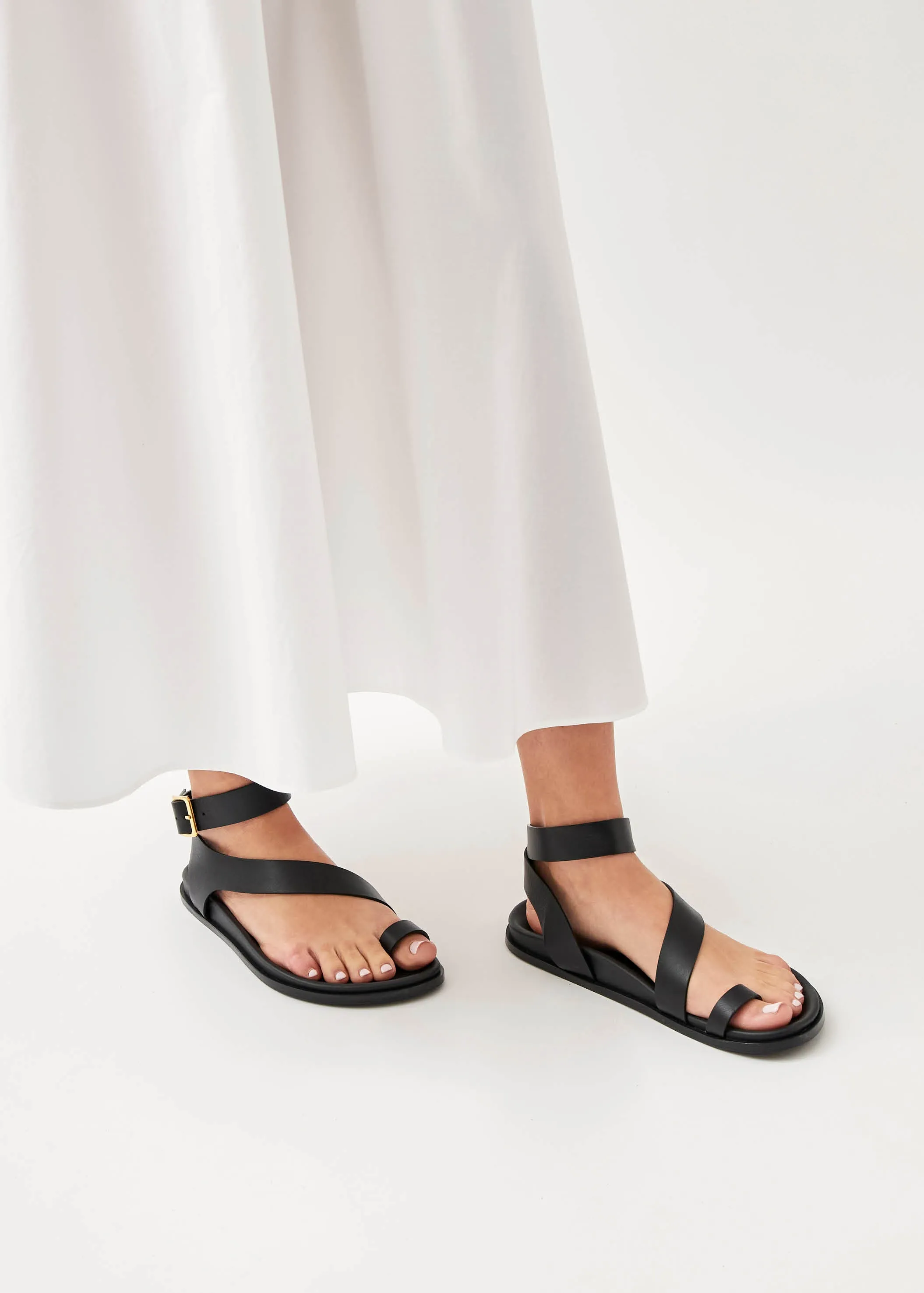 Myles Black Leather Sandals sold by Alohas product image thumbnail 2