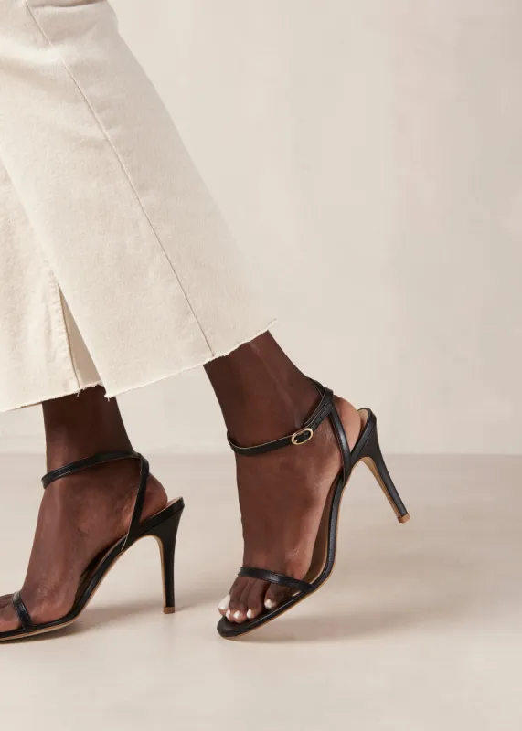 Otis Black Leather Sandals sold by Alohas