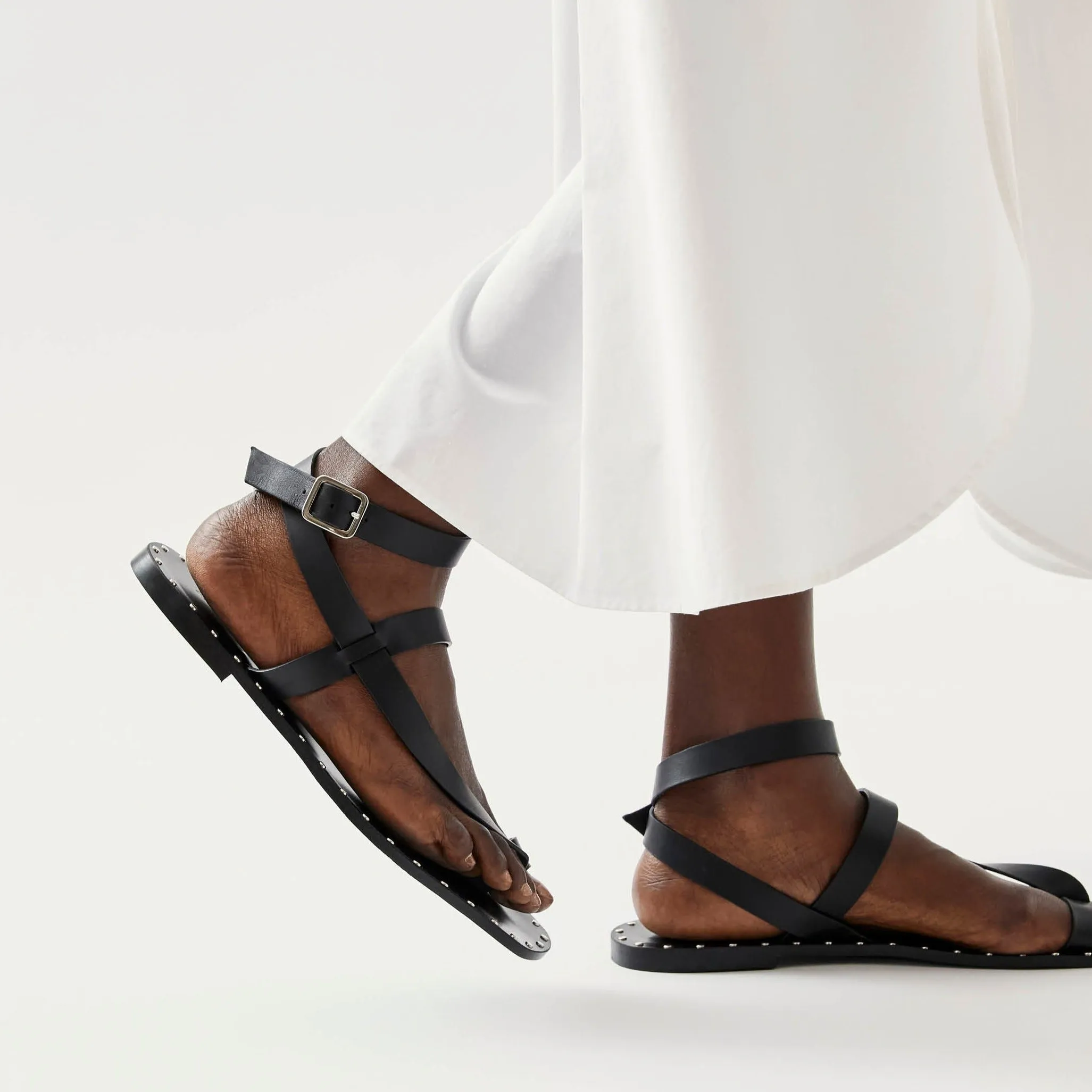 Tallula Black Leather Sandals sold by Alohas product image thumbnail 3