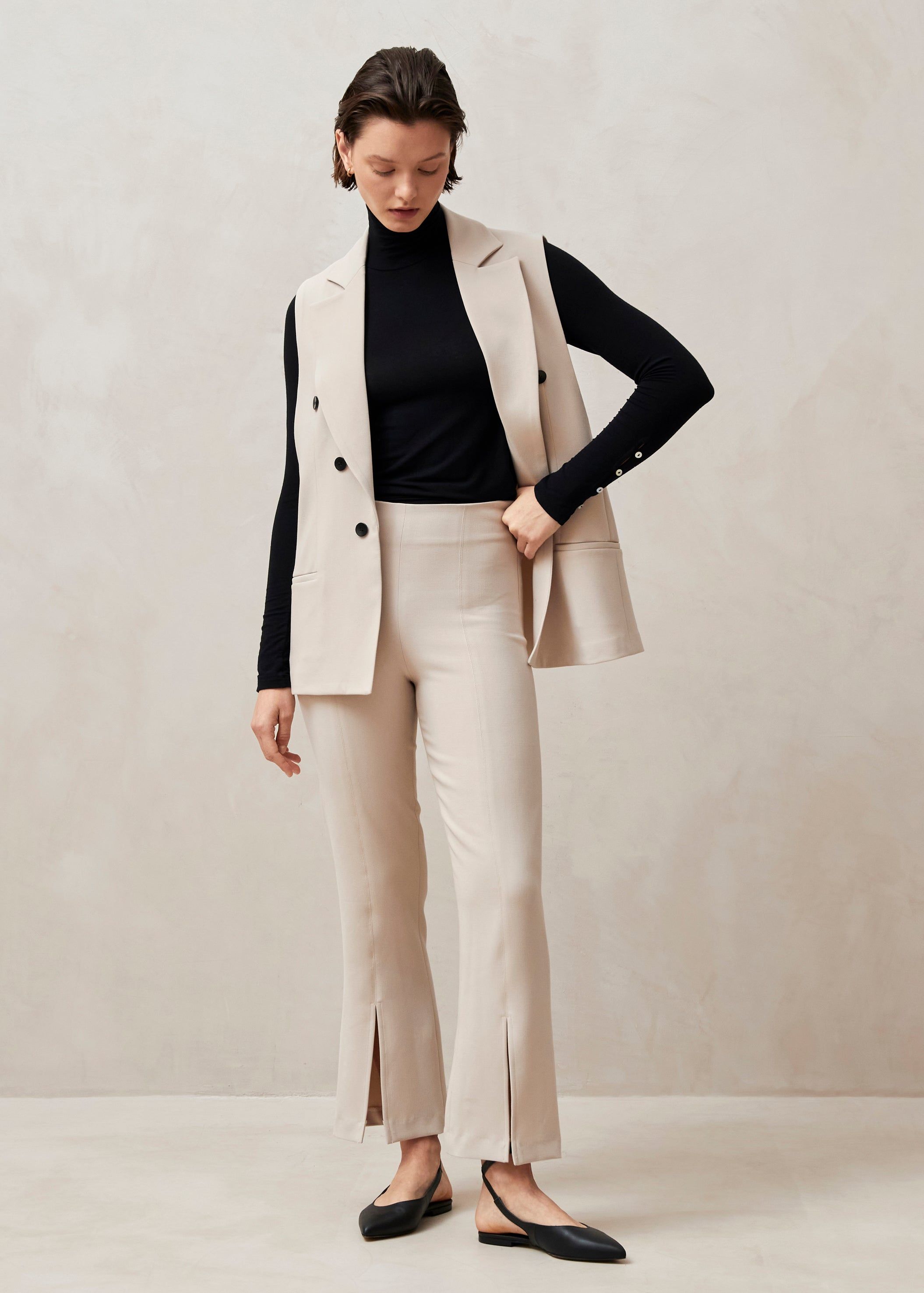 Martina Beige Pants sold by Alohas