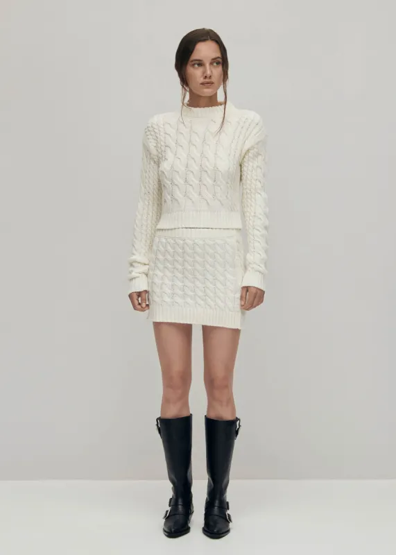 Blake White Tricot Skirt sold by Alohas