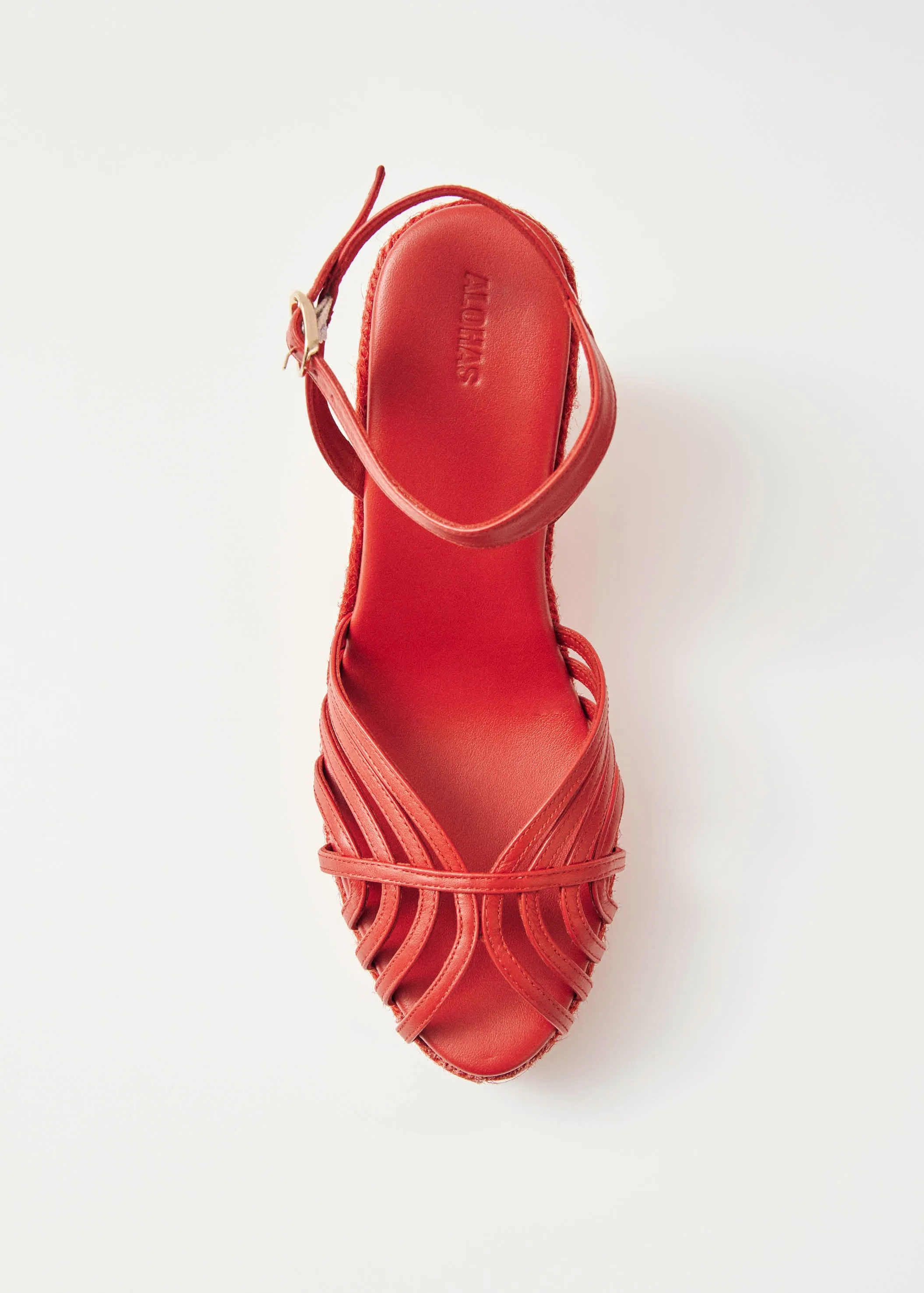 Maren Colorblock Red Leather Espadrilles sold by Alohas product image thumbnail 5