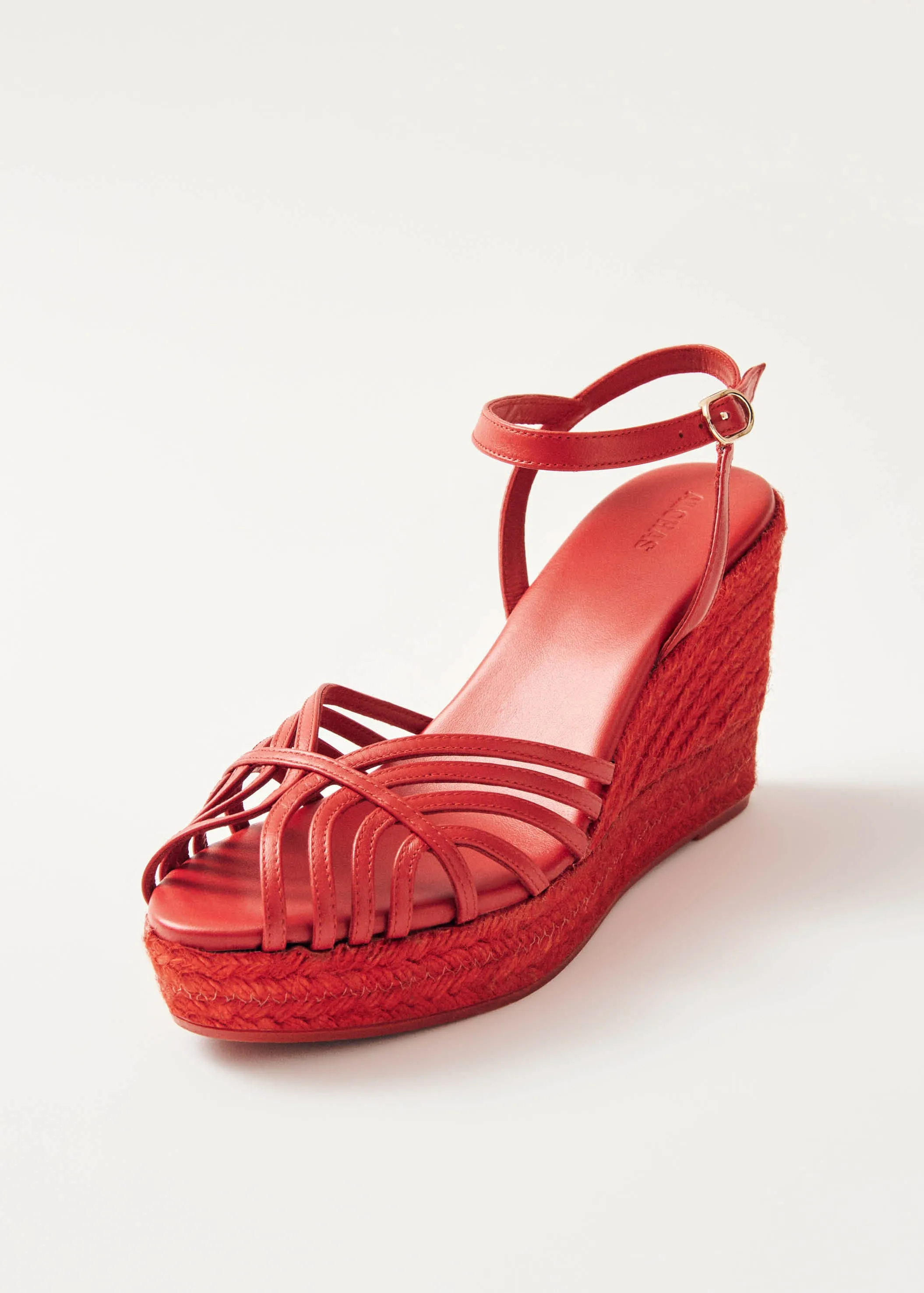 Maren Colorblock Red Leather Espadrilles sold by Alohas product image thumbnail 4