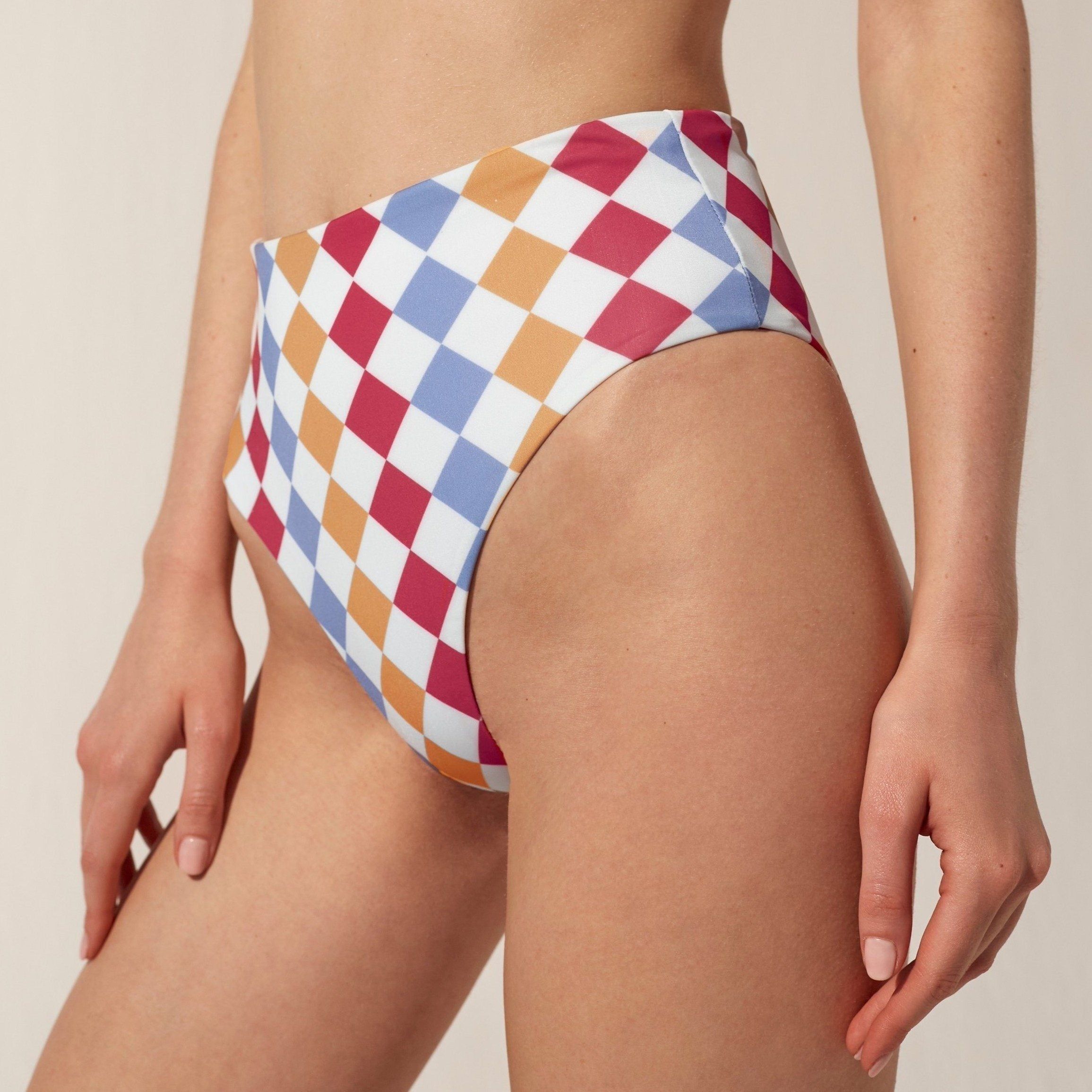 The Pentagon Bikini Bottom High Scacchi Multicolor sold by Alohas product image thumbnail 3