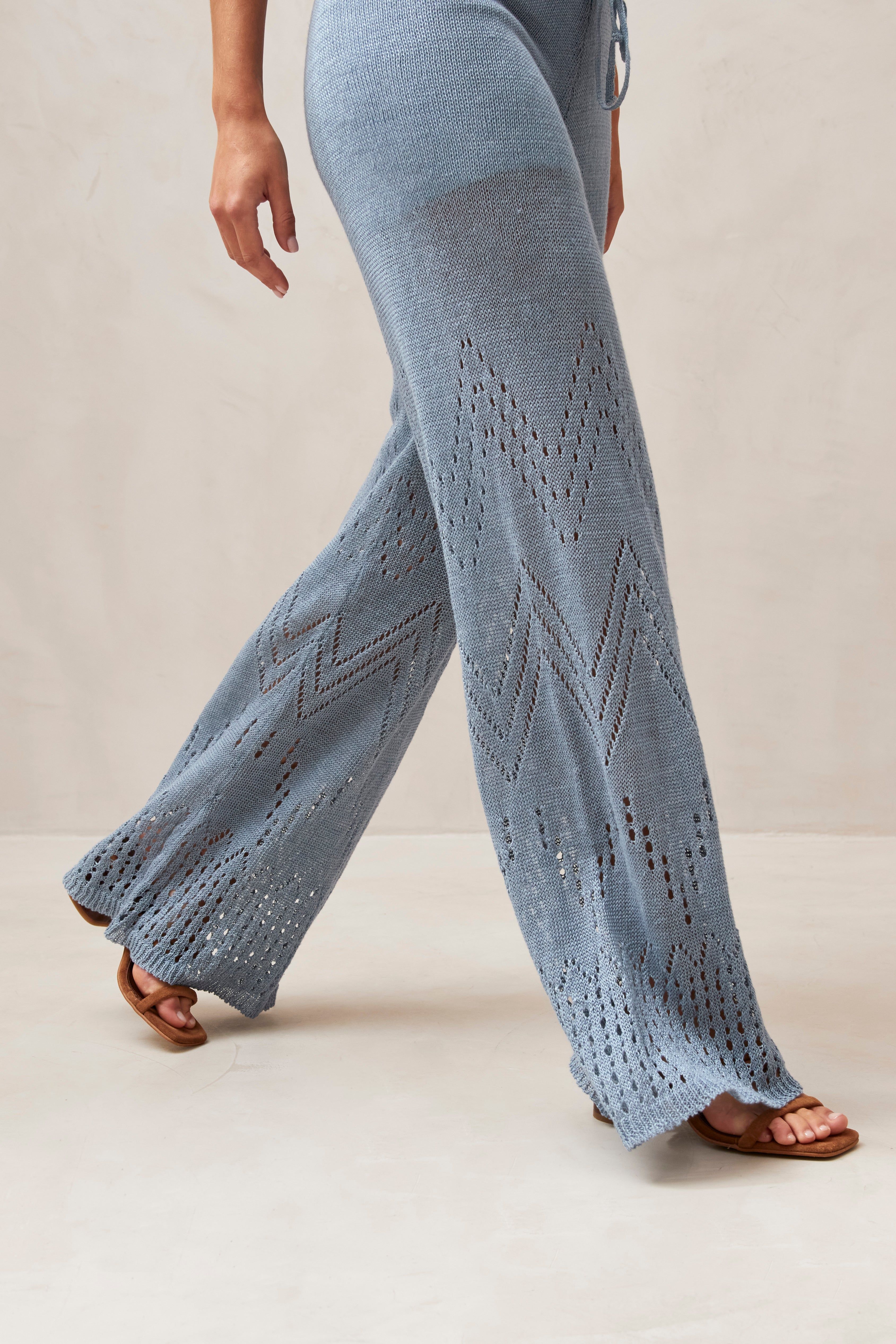 Capri Blue Tricot Pants sold by Alohas