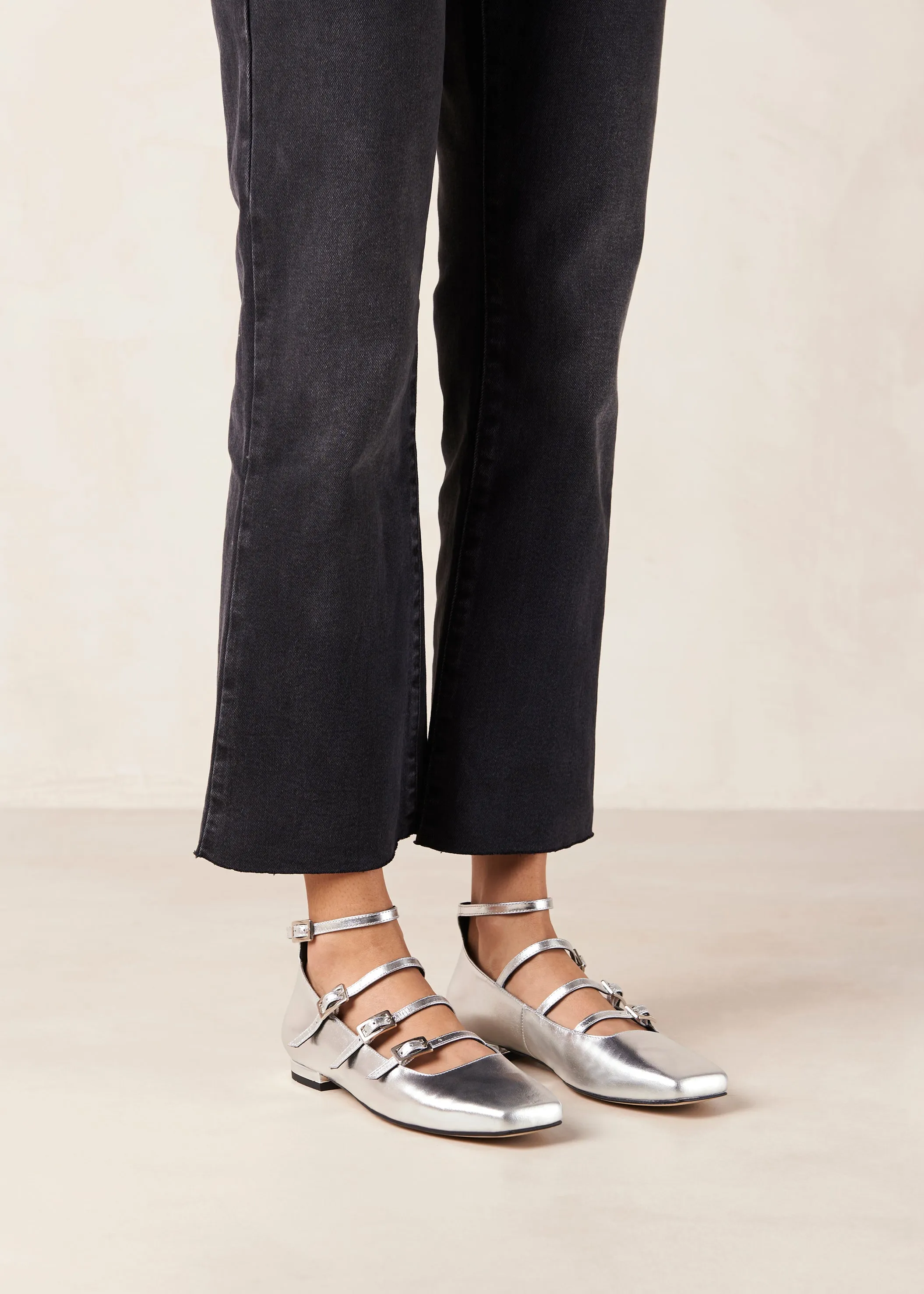 Luke Shimmer Silver Leather Ballet Flats sold by Alohas product image thumbnail 4