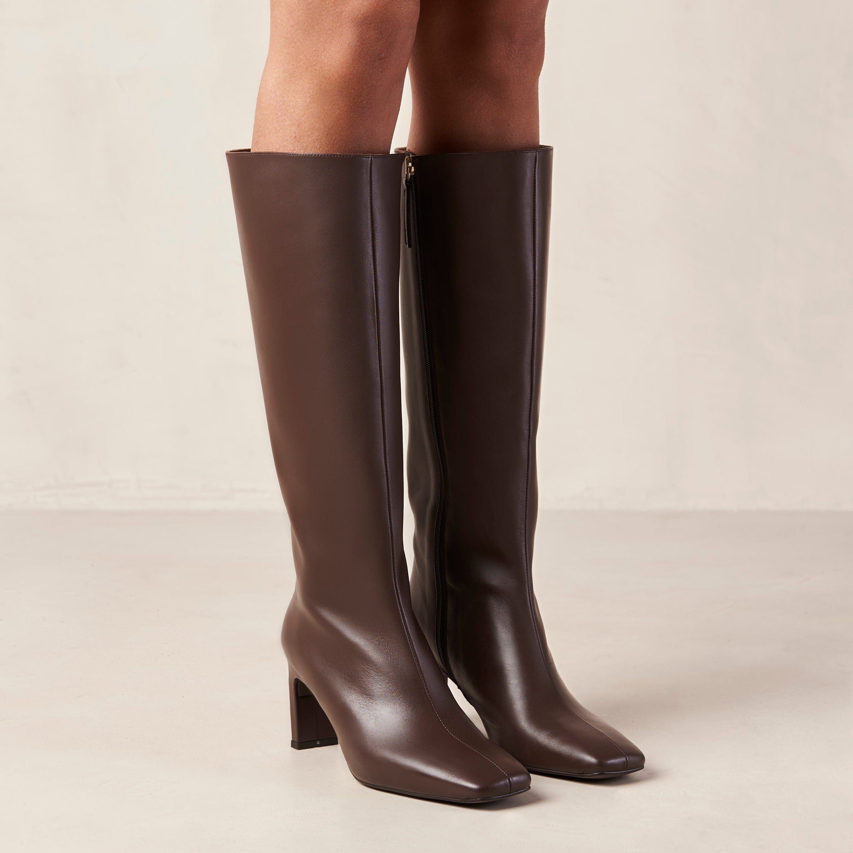 Isobel Coffee Brown Leather Boots sold by Alohas product image thumbnail 3