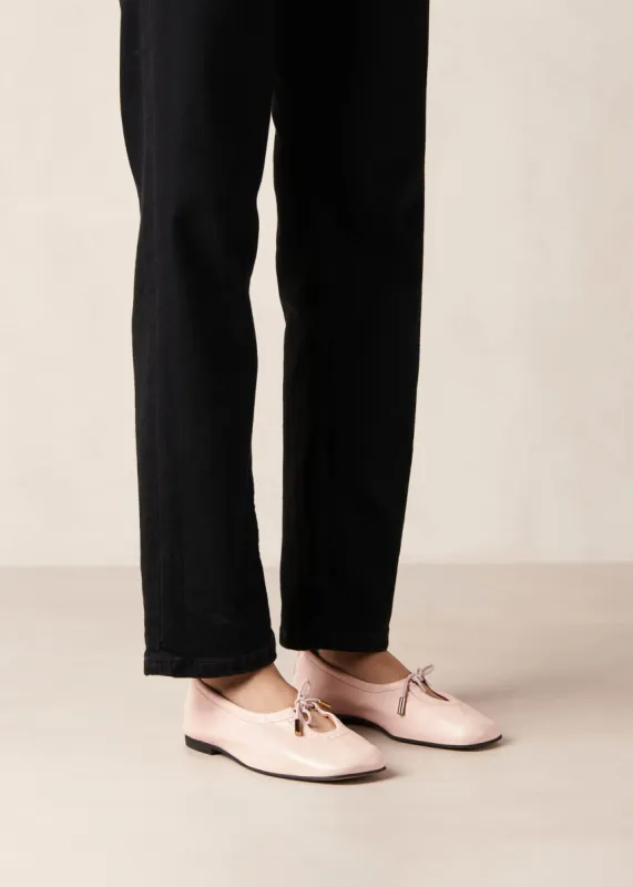 Rosalind Pink Leather Ballet Flats sold by Alohas