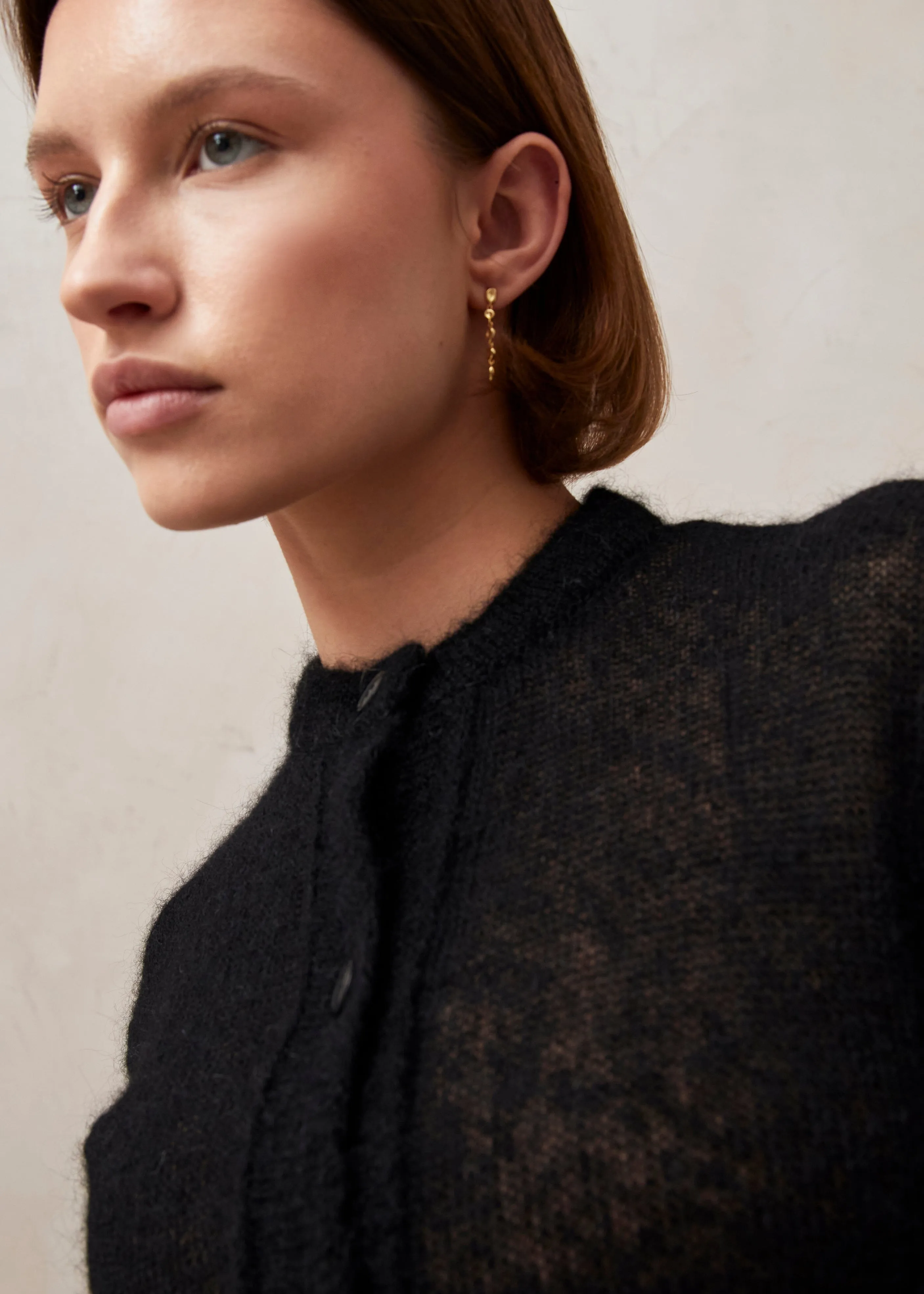 Kine Black Tricot Cardigan sold by Alohas product image thumbnail 5