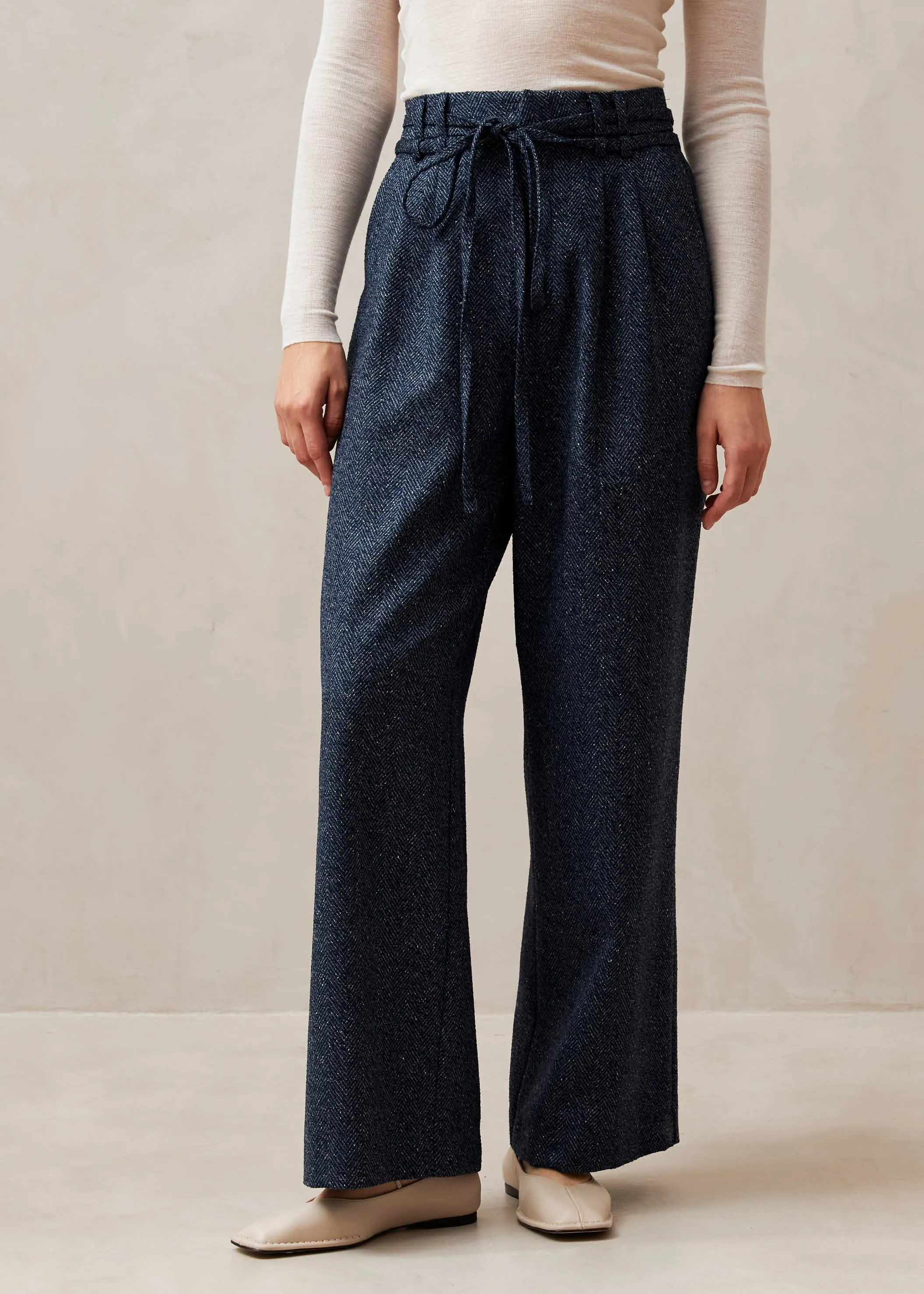 Kathy Herringbone Navy Pants sold by Alohas product image thumbnail 2