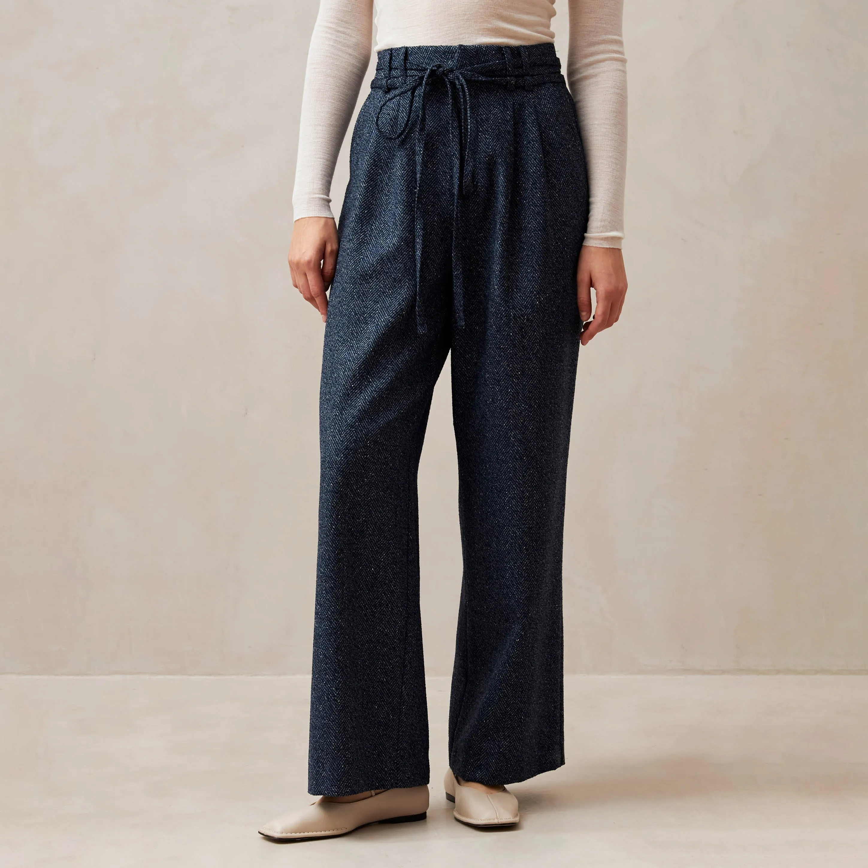 Kathy Herringbone Navy Pants sold by Alohas product image thumbnail 3