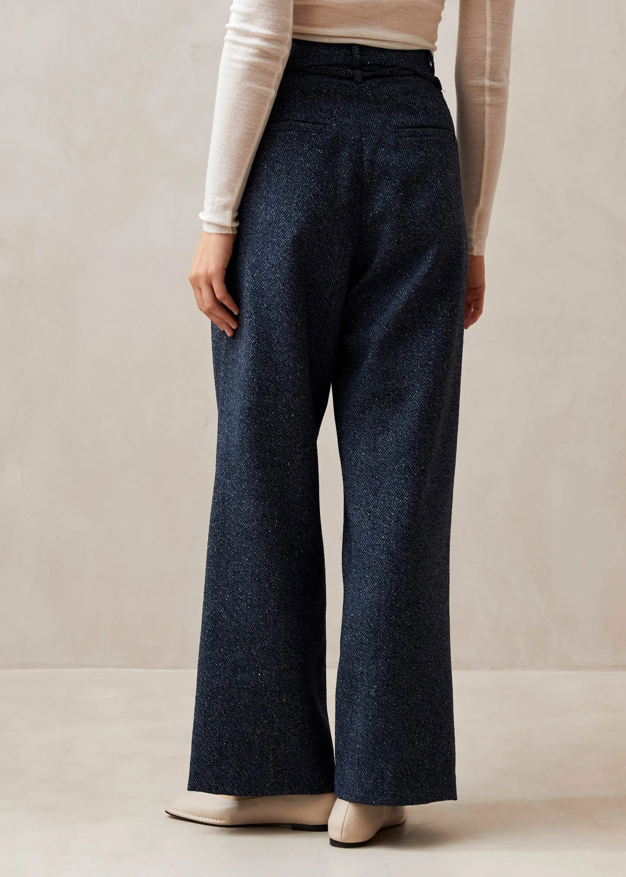 Kathy Herringbone Navy Pants sold by Alohas product image thumbnail 5