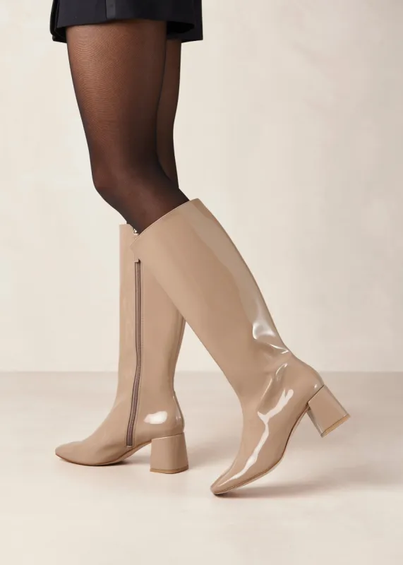 Chalk Onix Beige Vegan Leather Boots sold by Alohas