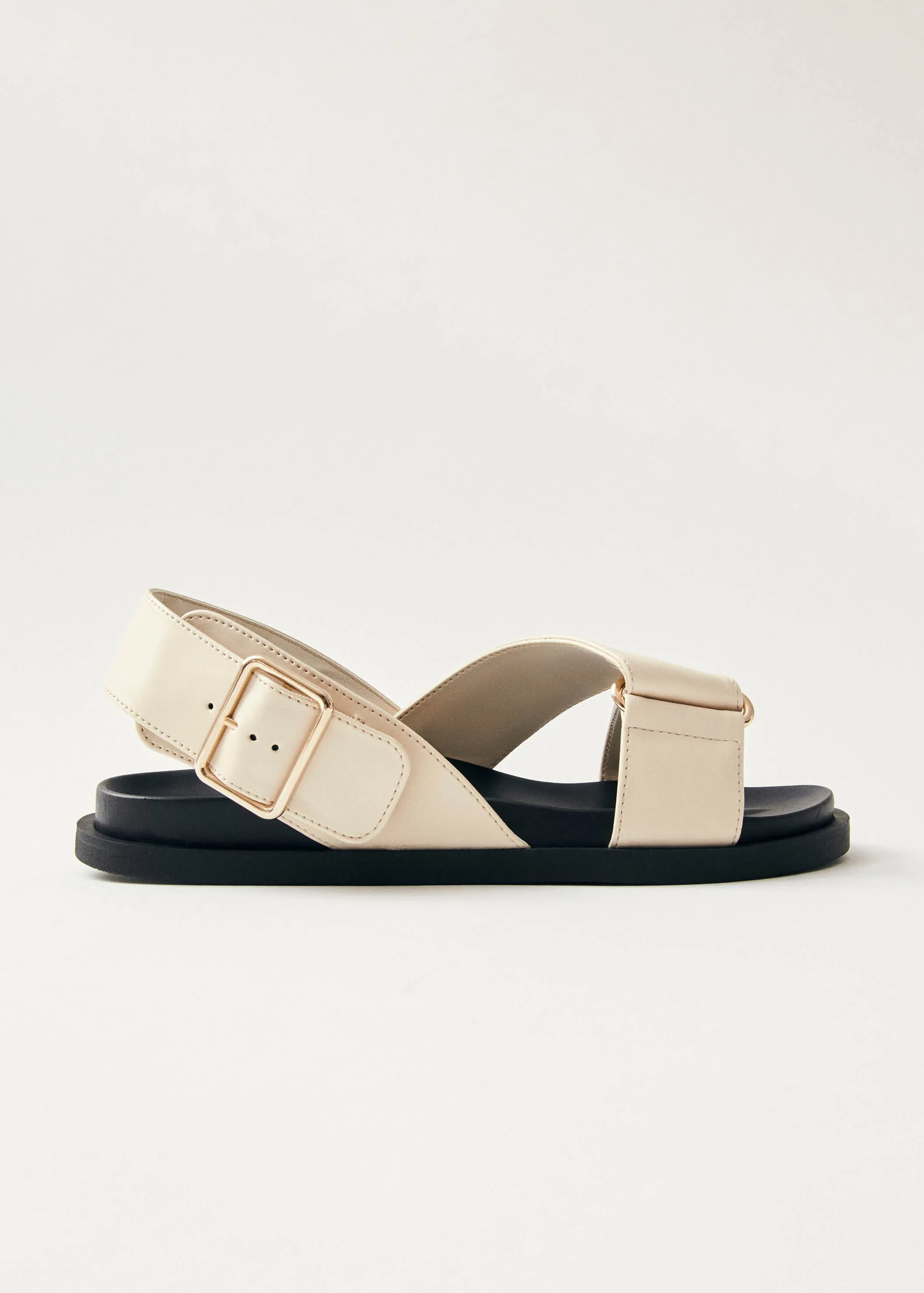Rhys Cream Vegan Leather Sandals sold by Alohas