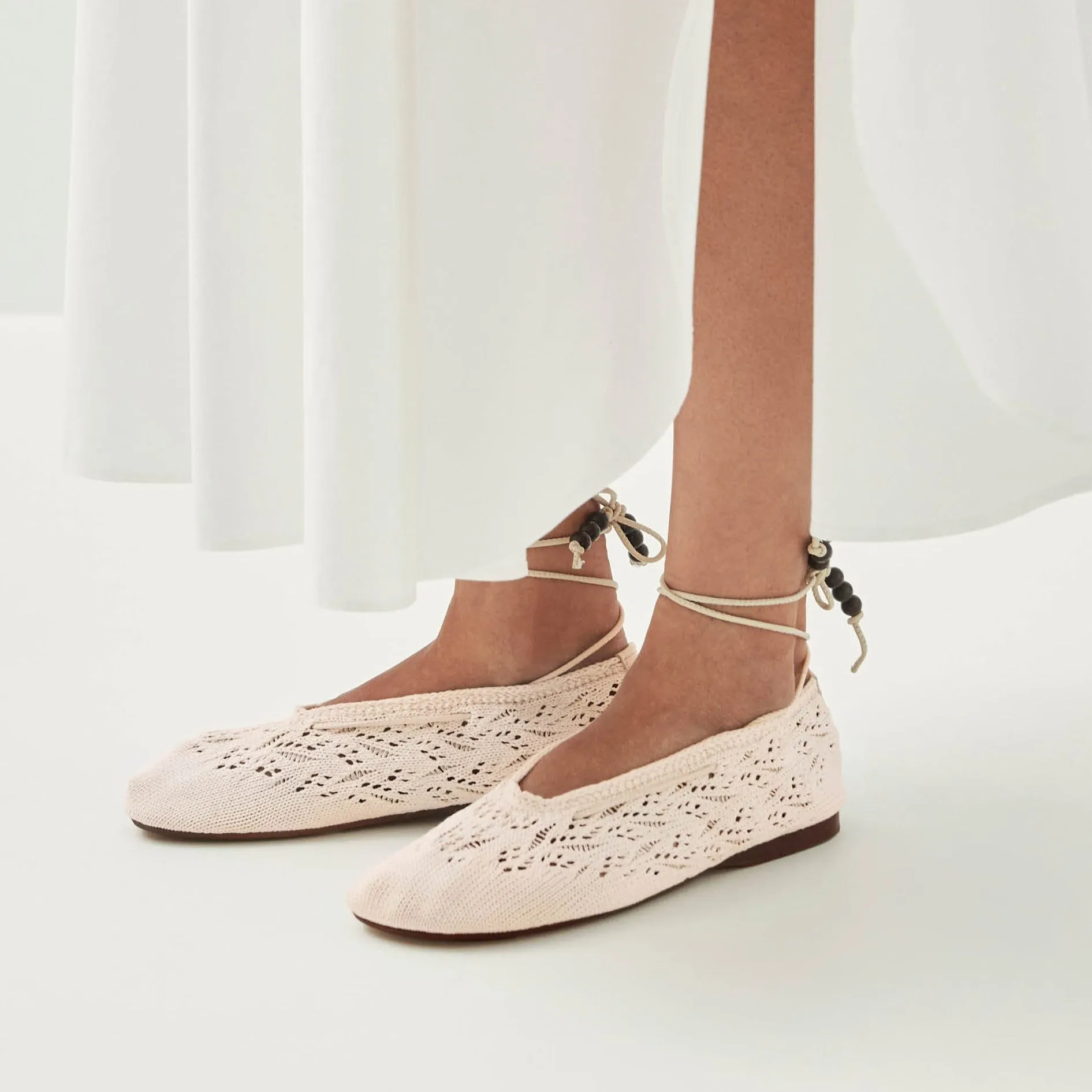 Rosemary Crochet Cream Ballet Flats sold by Alohas product image thumbnail 3