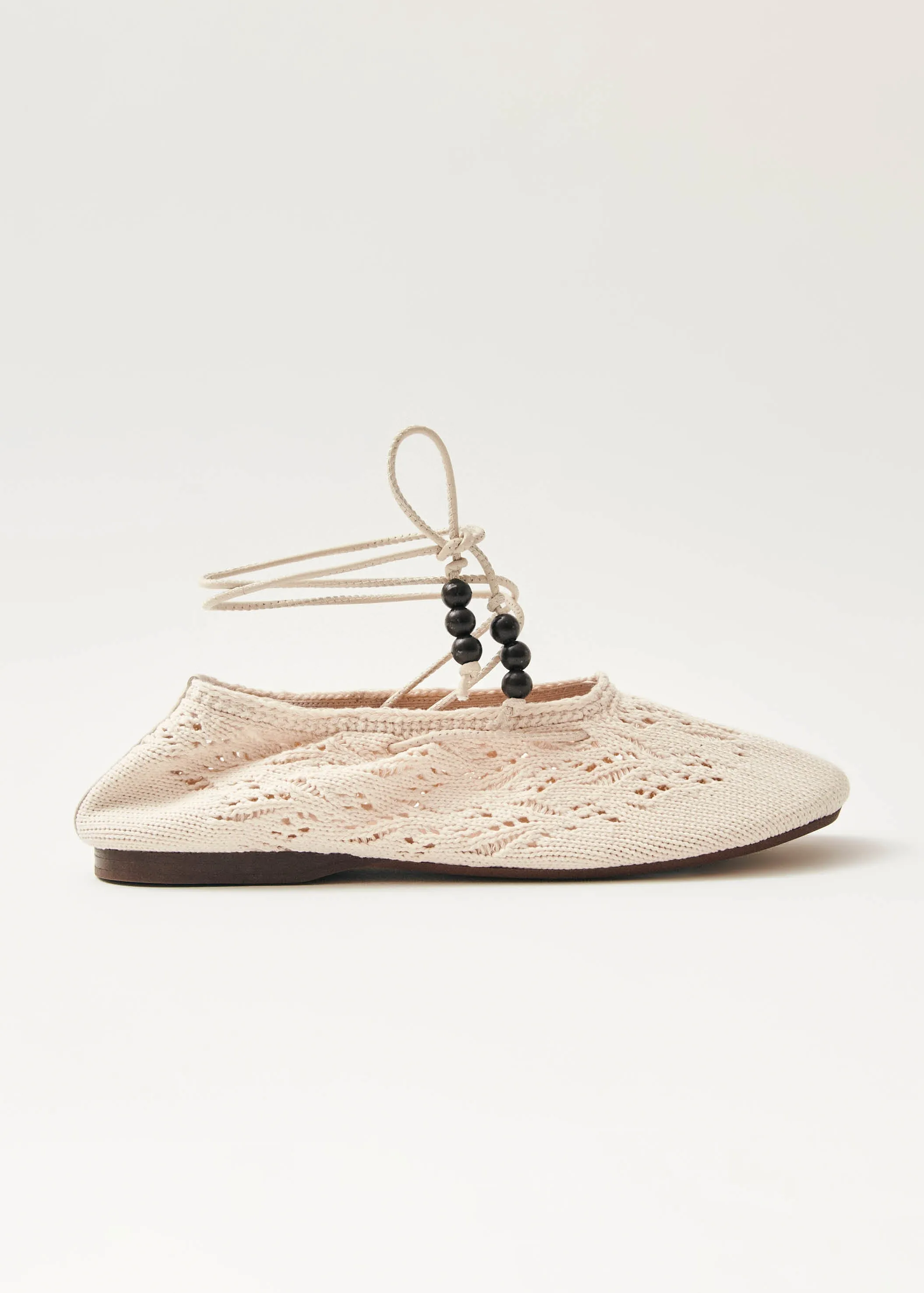 Rosemary Crochet Cream Ballet Flats sold by Alohas