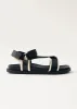 Indigo Black Vegan Leather Sandals sold by Alohas