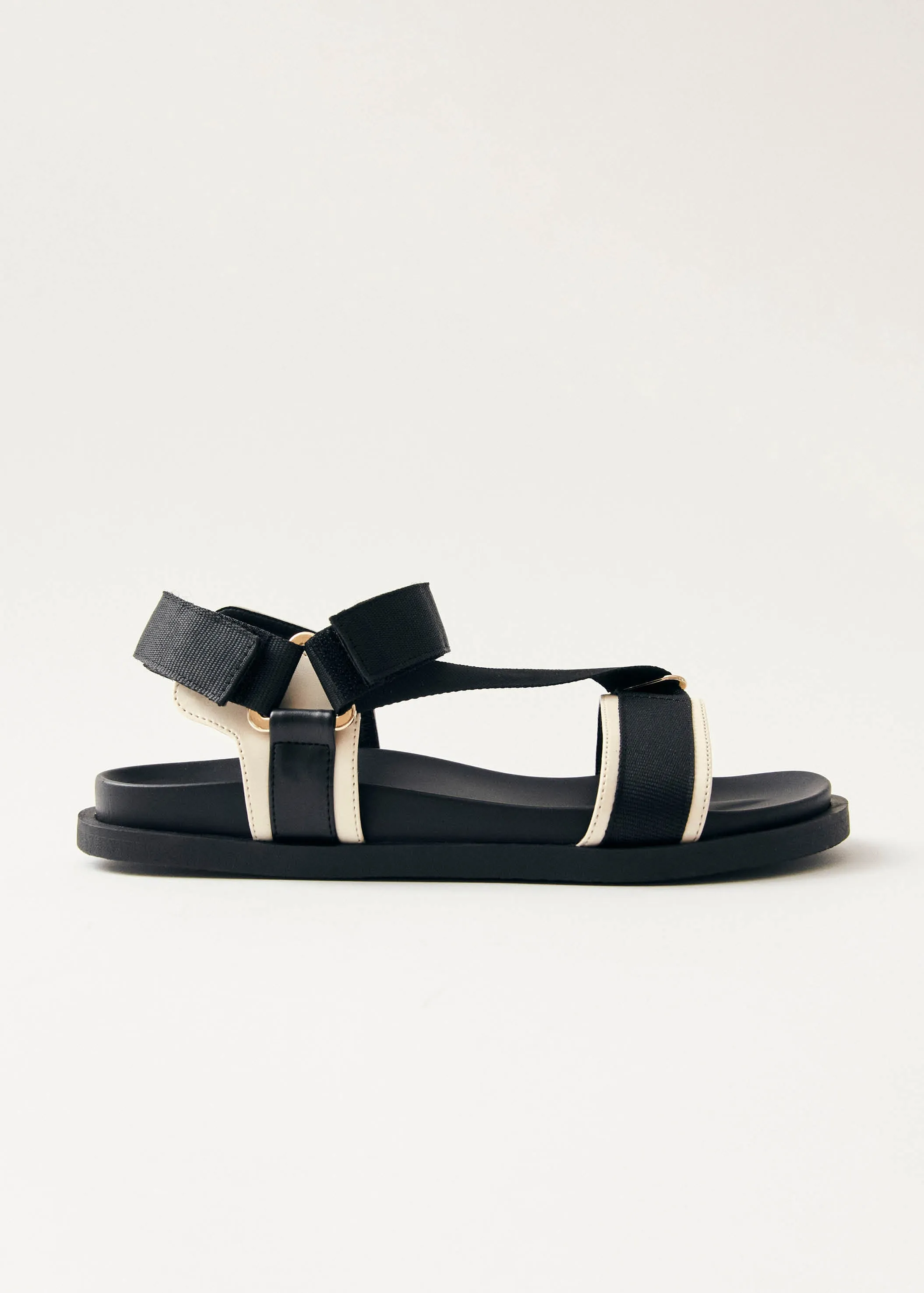 Indigo Black Vegan Leather Sandals sold by Alohas