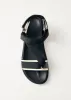 Indigo Black Vegan Leather Sandals sold by Alohas