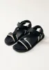 Indigo Black Vegan Leather Sandals sold by Alohas