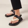 Decade Bicolor Black Cream Leather Sandals sold by Alohas