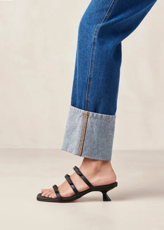 Artefact Black Leather Sandals sold by Alohas