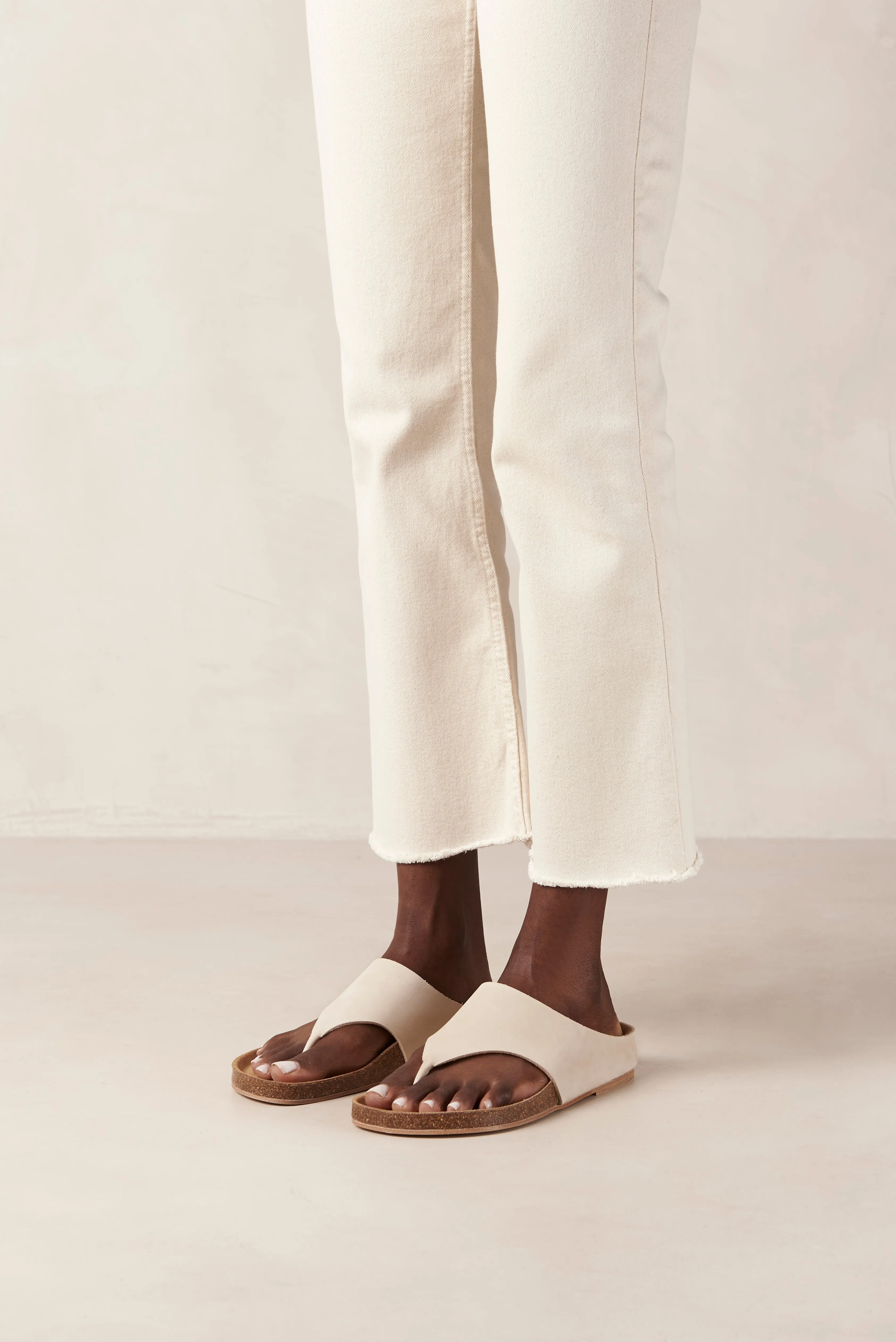 Ivy Cream Leather Sandals sold by Alohas