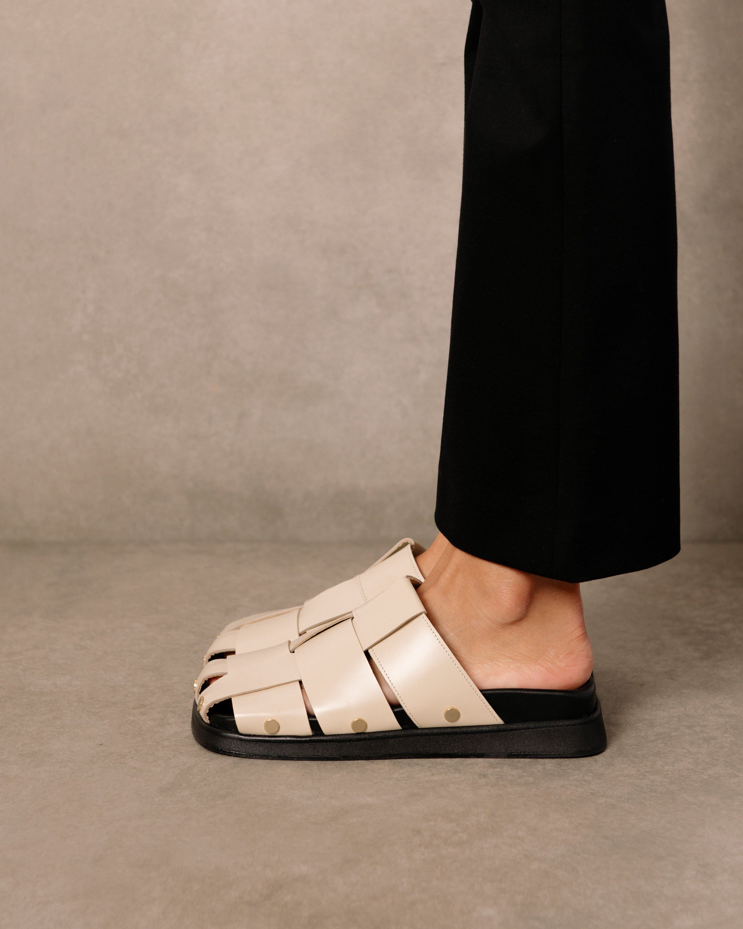 Stuart Cream Leather Mules sold by Alohas product image thumbnail 2