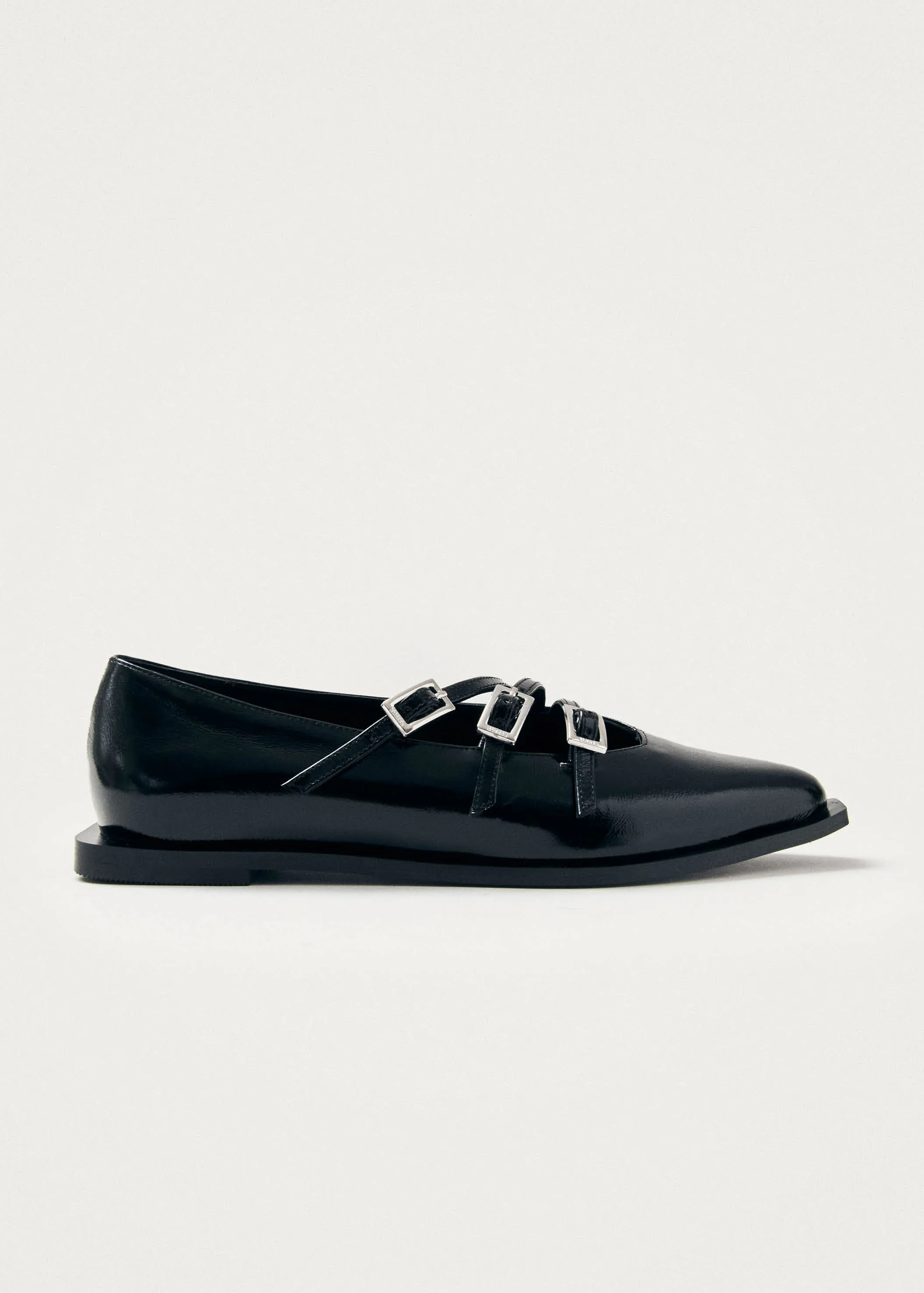 Jive Onix Black Leather Ballet Flats sold by Alohas