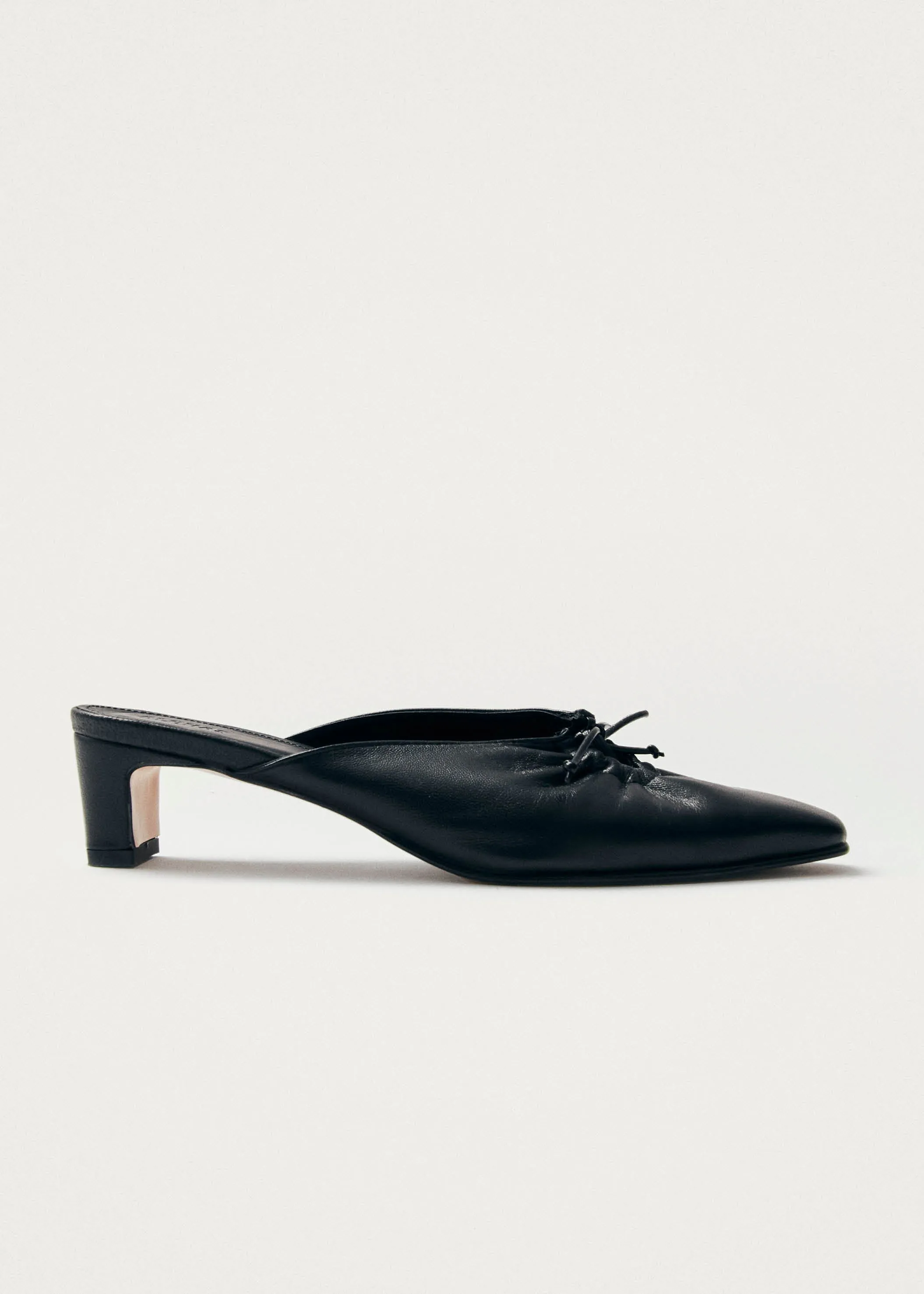 Amar Black Leather Mules sold by Alohas