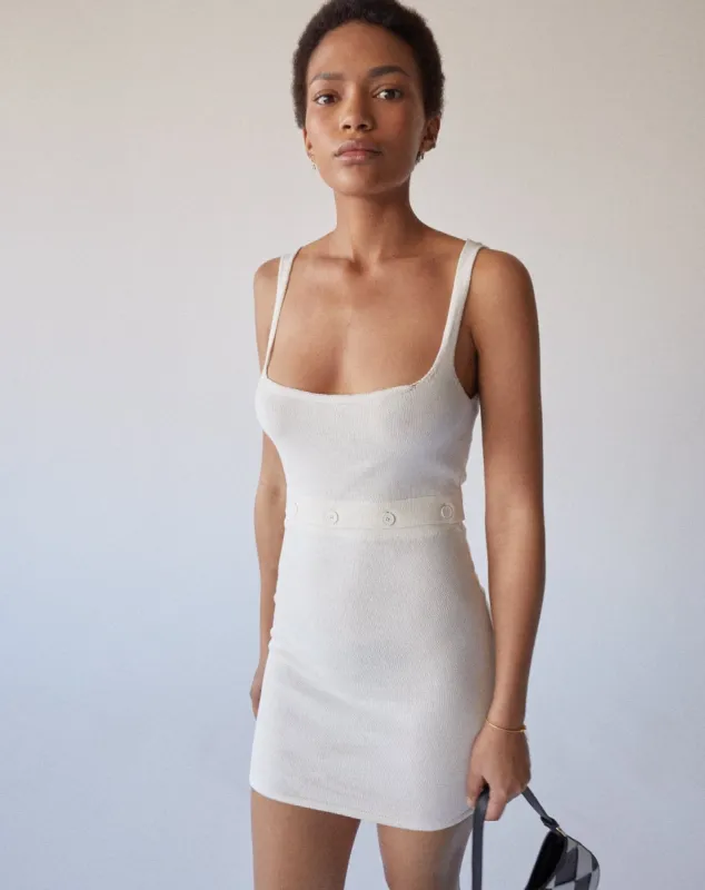 Ready Cream Tricot Mini Dress sold by Alohas