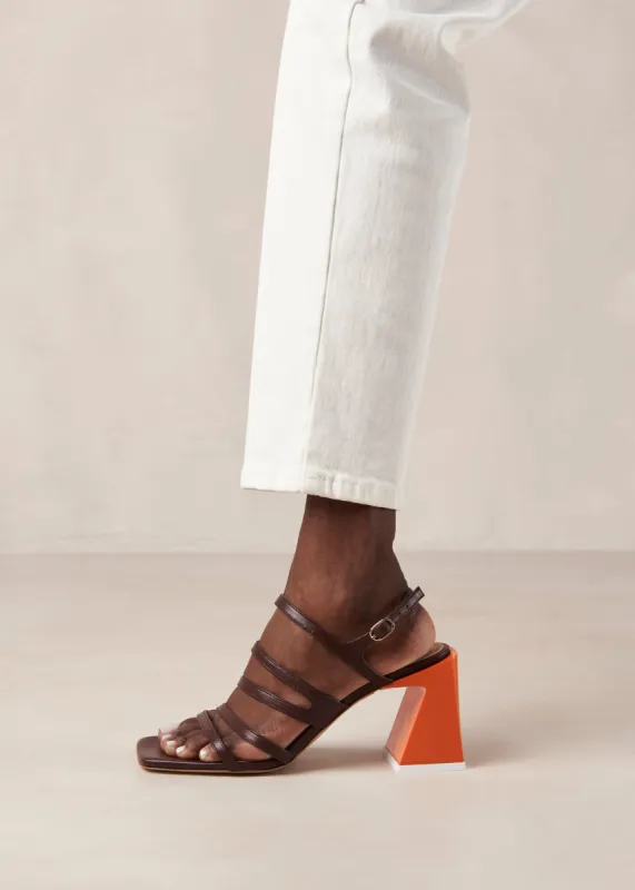 Aubrey Brown Leather Sandals sold by Alohas