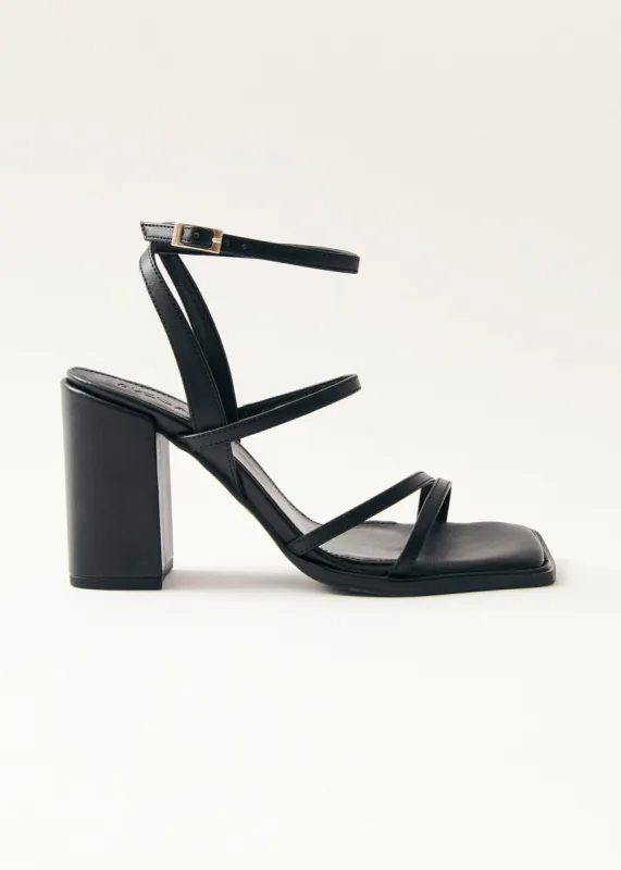 Alexa Black Vegan Leather Sandals sold by Alohas