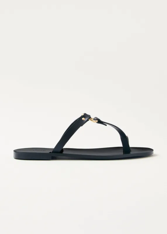 Jovie Black Leather Sandals sold by Alohas