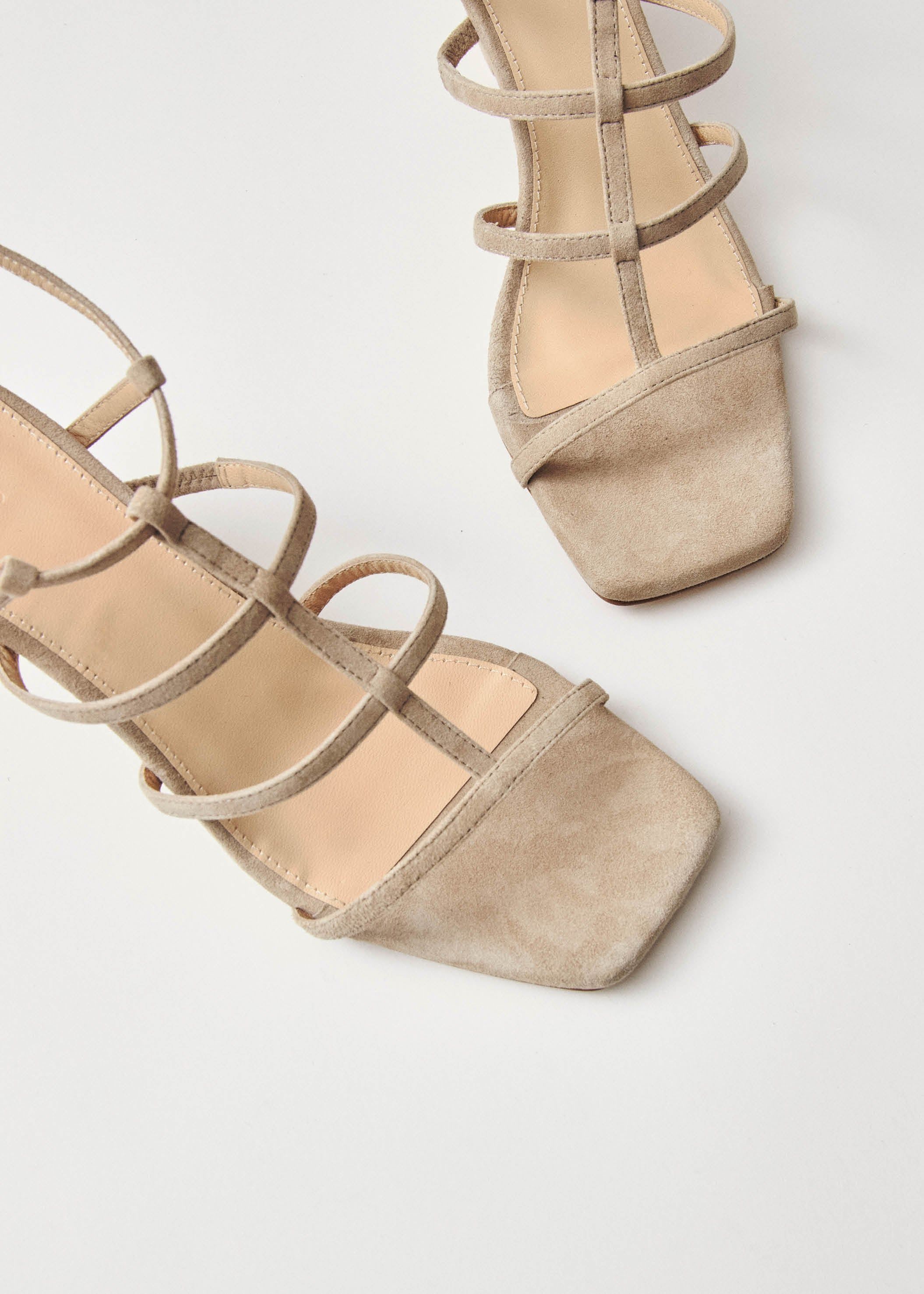Elara Suede Taupe Leather Sandals sold by Alohas product image thumbnail 2