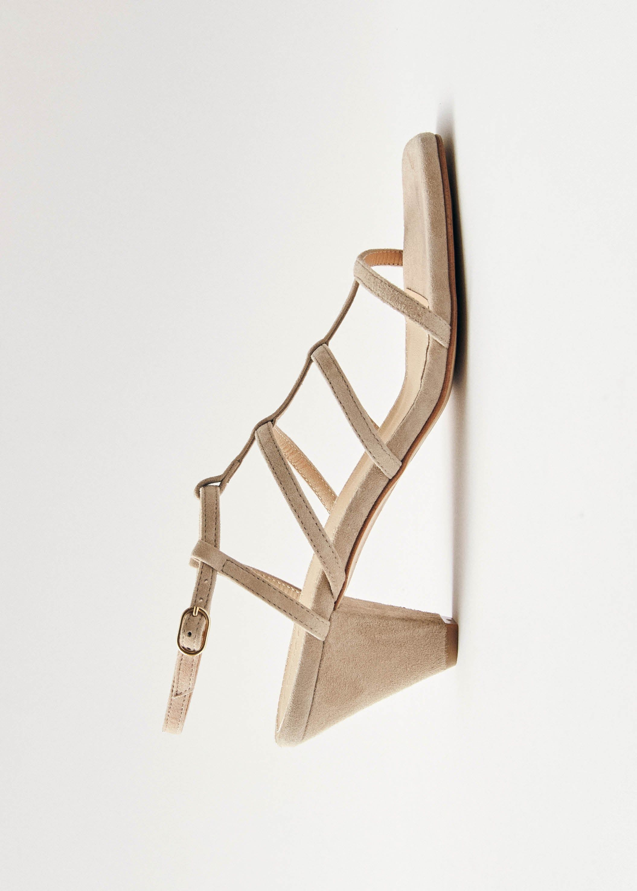 Elara Suede Taupe Leather Sandals sold by Alohas product image thumbnail 5