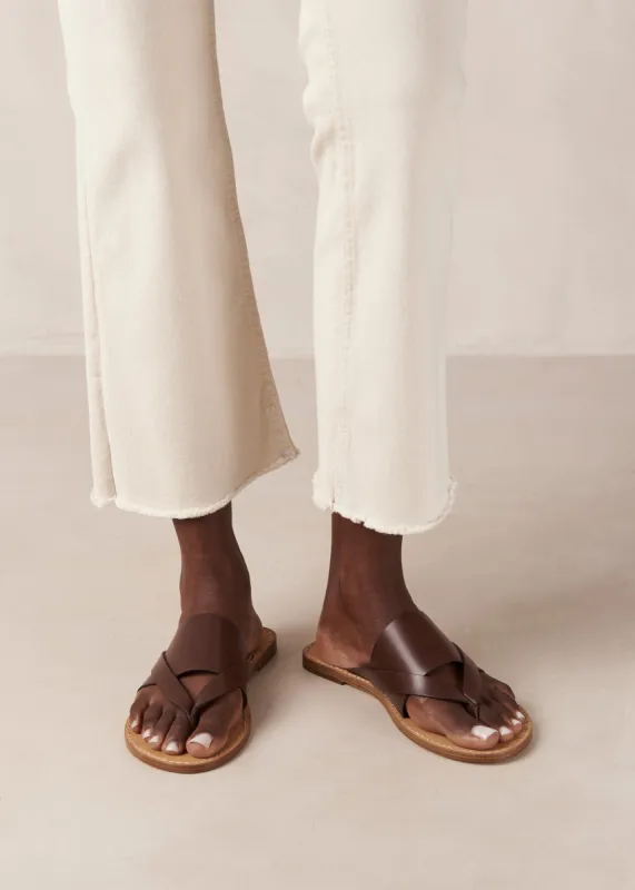 Eugene Brown Leather Sandals sold by Alohas
